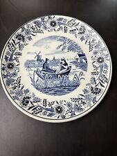 Vintage 8.25” Boch Belgium Delfts Plate Couple In Rowboat  picture