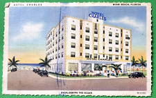 Hotel Charles Collins Ave Miami Beach FLA Posted 8 cent Airmail Stamp picture