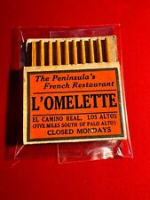 MATCHBOOK - L'OMELETTE FRENCH RESTAURANT - PULL QUICK -PALO ALTO, CA - UNSTRUCK picture