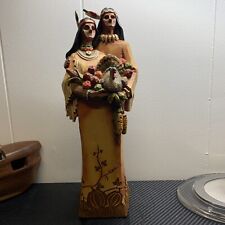 Thanksgiving Native American Indian Couple Figurine 12 Inches Tall picture