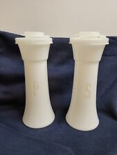 Vintage Tupperware Hourglass 6 Inch Salt & Pepper Shakers 1970s  White picture