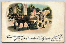 Original Vintage Postcard Tournament Of Roses Horse Drawn Float Pasadena CA 1903 picture