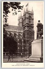 Westminster Abbey Statue Abraham Lincoln Postcard UNP Unused Tucks London picture