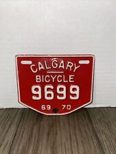 Vintage Calgary Alberta Canadian Bicycle License Plate 1969/70 picture