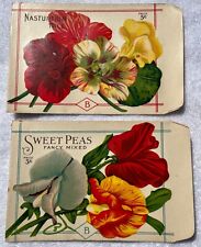 Antique c. 1910-15 Burt’s Seed For Quality Empty FLOWERS (2) Packets picture