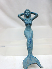 Cast Iron Nautical Mermaid Shelf Sitter Figurine Statue Beach Home Decor picture