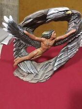 Vintage Ceramic Native American man figure statue mold 8” Eagle Flight picture