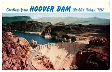 Hover Dam 1965 Birds Eye View Banner Postcard  - A42 picture