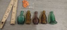 Vintage Lot Of 5 Miniature Colored Glass Bottles Repro Nos picture