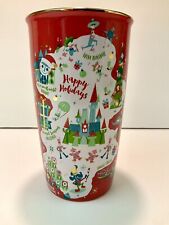 Starbucks Disney Parks Happy Holidays 12.8 oz Red Ceramic Travel Tumbler READ picture