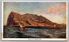Rock Of Gibraltar British Territory Scenic Coastal Landmark WB Postcard picture