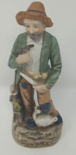 HOMCO FIGURINE OLD MAN WITH A PIPE AND KNIFE W/ DUCK #1417 picture
