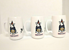 Bud Light Party Cups Set of 3 Spuds Mackenzie Animal Dog Hard Plastic Mugs picture