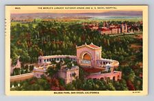 San Diego CA-California, Balboa Park, US Naval Hospital, c1945 Vintage Postcard picture