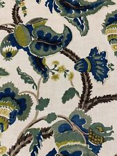 Travers Floral Jacobean Print Fabric- Yorkshire Royal / Citrus REMNANT 22