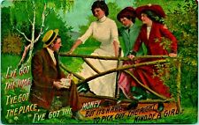Theochrom Comic Postcard Hard to Pick the Right Kind of Girl 1910s DB Postcard  picture