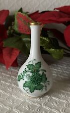Vintage Herend Vase Green Flower Hand Painted Hungary picture