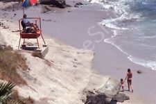 1979 Laguna California Beach Shore Lifeguard Tower Sand Ocean 35mm Slide picture