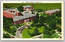Shelby Hospital North Carolina Aerial View Medical Center Old Cars VTG Postcard picture