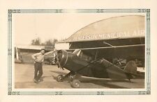 Vtg Porterfield 35 1940s B&W Photo Pilot Leaning Propeller Airplane Henderson TX picture