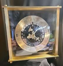 MCM Seiko Bespoke Quartz World Time Zone Satin Brass Finish Clock  Model QZ 885A picture