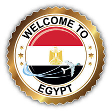 Egypt Flag Welcome Label Car Bumper Sticker Decal 5'' x 5'' picture
