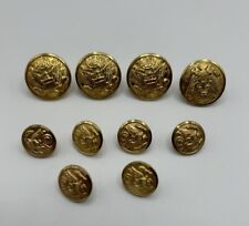 (10) Mixed Vintage Military U.S. Army Eagle Gold Tone Buttons WWII Fine Quality picture