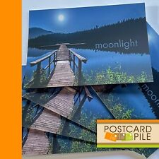 Moonlight. Dock On Lake At Night, Set Of 5 Postcards unused Postcard Lot New picture