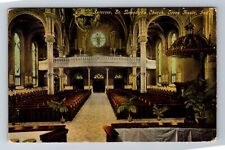 Terre Haute IN-Indiana, Interior St Benedict's Church, Vintage c1911 Postcard picture