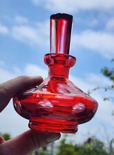 Vintage Antique Cranberry Red Perfume Bottle Germany lead crystal w/ stopper picture