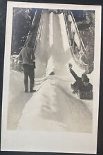 Mint USA Real Picture Postcard Snow Toboggan Run Lake Placid Ny picture