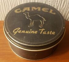 Vintage Camel Cigarette Tin - Genuine Taste Round Black And Gold RJRTC 1994 picture