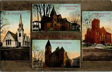1910. NEWTON, IOWA, DIFFERENT CHURCHES. POSTCARD. GG9 picture