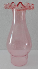 PINK  FRILL TOP  GLASS CHIMNEY ( 2 5/8