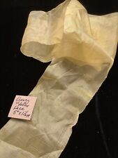 L1060🌟Antique 19thC Gauzy Sunny Yellow Wide Ribbon 5” X 1.5Y+ picture