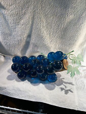 Vintage Lucite Acrylic Blue Cluster of Grapes, Rare Find, Mid Century Modern Dec picture