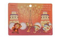 New Disney's Beauty & the Beast 4pc Lumiere, Mrs. Potts Chip Enamel Pin Set picture