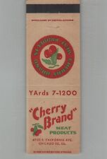 Matchbook Cover Cherry Brand Meat Products Chicago, IL picture