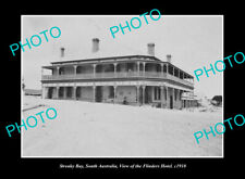 OLD POSTCARD SIZE PHOTO STREAKY BAY SOUTH AUSTRALIA THE FLINDERS HOTEL c1910 picture