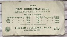Chanute KS Kansas First National Bank Vintage Blotter Pad Christmas Club Advert picture