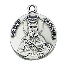 St Joshua Beautiful Sterling Silver Medal Size .75 in Dia and 18 in Chain picture