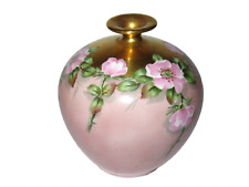 Victorian Porcelain Vienna Austria Hand-Painted Floral Bud Vase Signed Harris picture