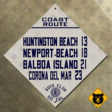 Coast Route California road sign Huntington Beach Newport Balboa Corona 12x12 picture