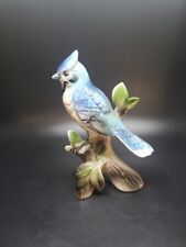 Vintage Porcelain Blue Jay Figurine On A Branch  6