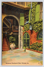 c1940s~New Orleans Louisiana LA~Brulatour Courtyard~Royal Street~VTG Postcard picture