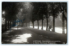 Liepaja Latvia RPPC Photo Postcard Kurmajas Prospekts 1932 Vintage Posted picture