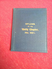1931 By-Laws Unity Chapter   Freemasonry book  picture