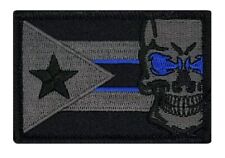 Puerto Rico Flag Skull Police Thin Blue Line Patch [Hook Fastener Backing - P12] picture