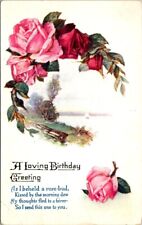 vintage postcard - A LOVING BIRTHDAY GREETING  posted 1924 picture