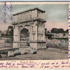 c1900s UDB Rome Italy Arch of Titus Tito Hand Colored Ancient Roman Richter A207 picture